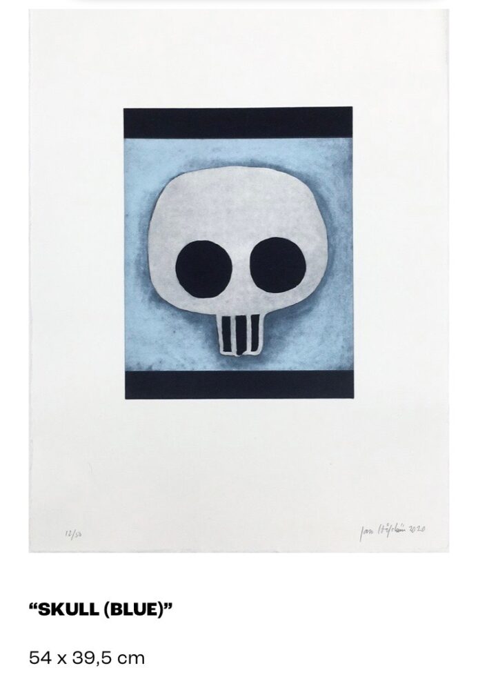 Skull, blue